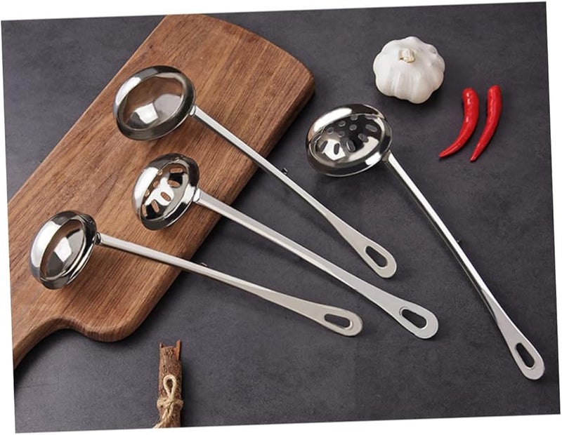 Stainless Steel Long Handle Colander Spoon And Soup Skimmer Set 2Pcs - Image 4